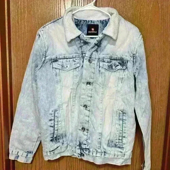 South Pole Other - Southpole Denim Jacket Men's Size Medium Acid Wash Sherpa Lined Trucker 90s Y2K